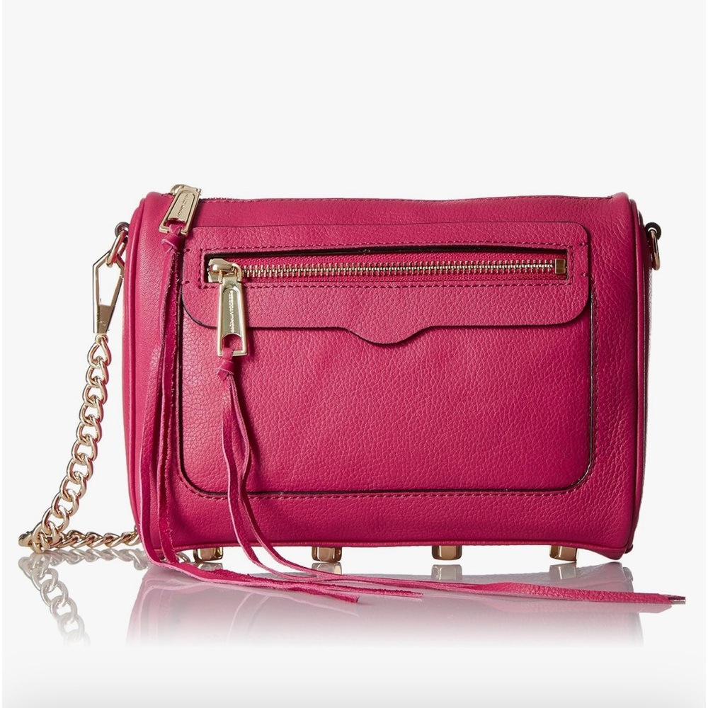 REBECCA MINKOFF Avery Crossbody Purse Bag Hot Pink Gold
